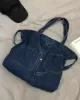 Casual Denim Split-Joint Solid Color Bags Accessories