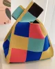 Casual Checkerboard Contrast Color Color-Block Bags Accessories Handbags