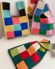 Casual Checkerboard Contrast Color Color-Block Bags Accessories Handbags