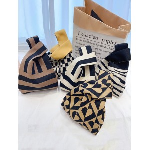 Knitting Checkerboard Zebra-Stripe Striped Bags Accessories Handbags