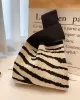 Knitting Checkerboard Zebra-Stripe Striped Bags Accessories Handbags