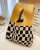 Knitting Checkerboard Zebra-Stripe Striped Bags Accessories Handbags