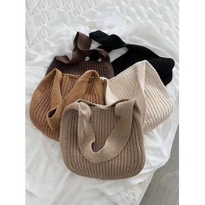 Simple Solid Color Chic Knitting Bags Accessories