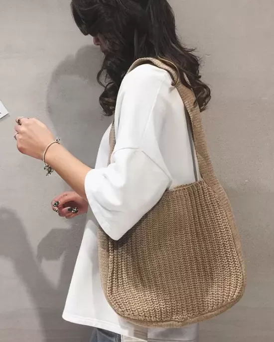 Simple Solid Color Chic Knitting Bags Accessories