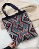 Artistic Retro Weave Contrast Color Striped Bags Accessories