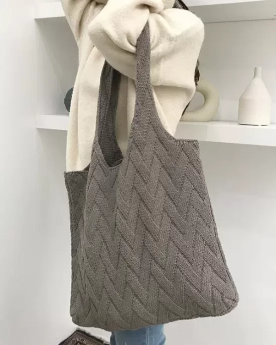 Casual Weave Solid Color Bags Accessories