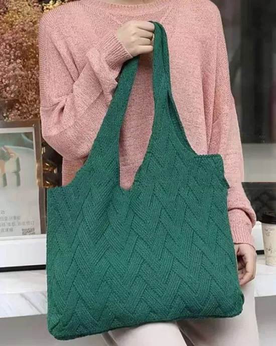 Casual Weave Solid Color Bags Accessories