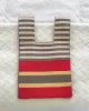 Contrast Color Striped Woven Handbag