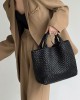 Solid Color Woven Tote Handbags Bags