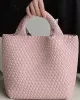 Solid Color Woven Tote Handbags Bags