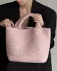 Solid Color Woven Tote Handbags Bags