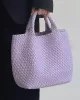 Solid Color Woven Tote Handbags Bags