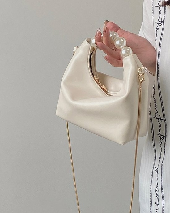 Chains Zipper Pearl Handle The Dumpling Bags