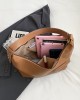 Buckle Pockets Solid Color Split-Joint Zipper Crossbody Bags