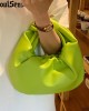 Bowknot Pleated Solid Color Handbags Accessories