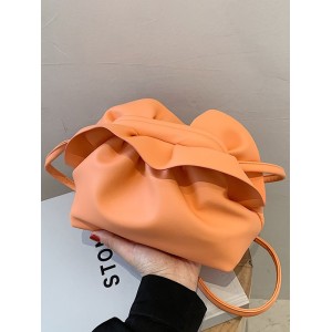 Falbala Pleated Solid Color Bags Accessories