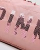 Sequined Letter Print Large-Capacity Outdoor Portable Travel Bag