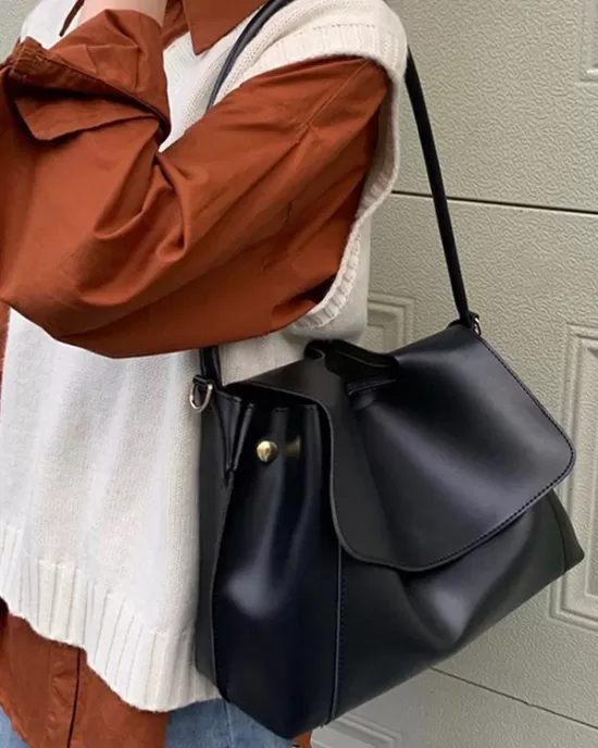 Casual Simple Chic Solid Color Shoulder Bag