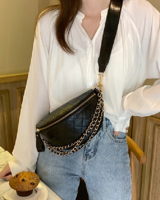 Cool Chic Chains Zipper Sling Bag