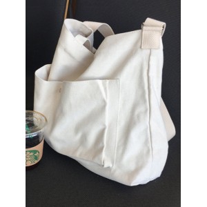 Simple Casual Solid Color Canvas Sling Bag