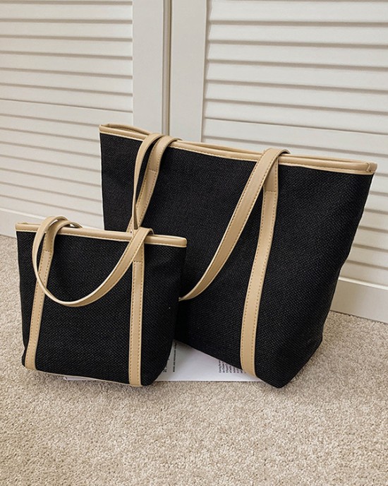 Casual Simple Solid Color Canvas Tote Bag