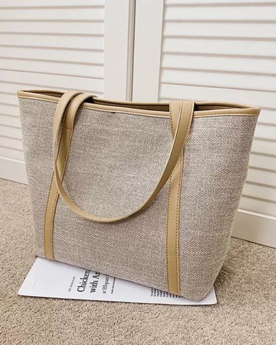 Casual Simple Solid Color Canvas Tote Bag