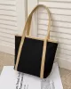 Casual Simple Solid Color Canvas Tote Bag