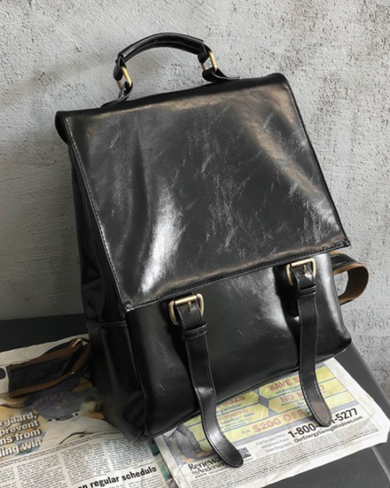 Simple Vintage Solid Color Backpack