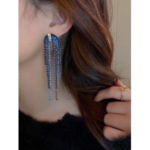 Urban Blue Tasseled Earring