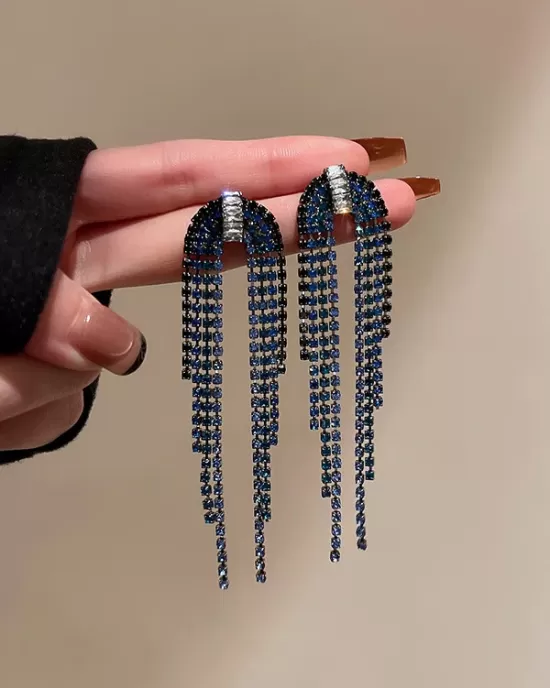 Urban Blue Tasseled Earring