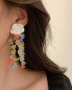 Statement Multi-Colored Floral Earrings Accessories