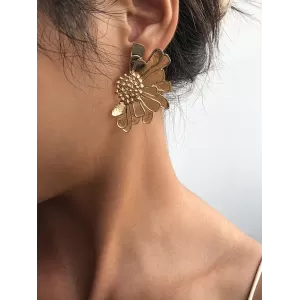 Vintage Alloy Flower Earrings