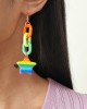 Stylish Street Shooting Rainbow Stars Acrylic Earrings