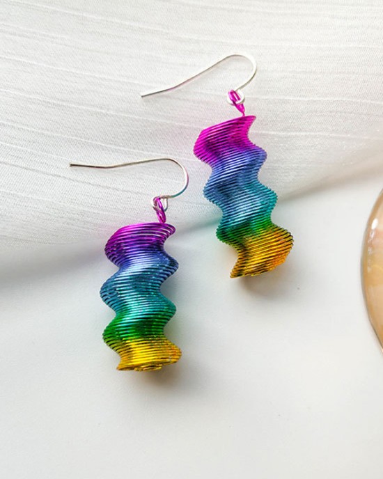 Spiral Colorful Gradient Stylish Earrings