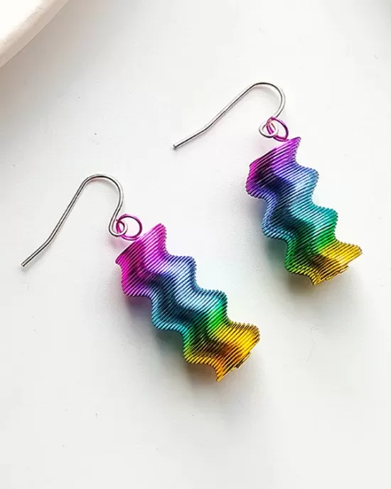 Spiral Colorful Gradient Stylish Earrings