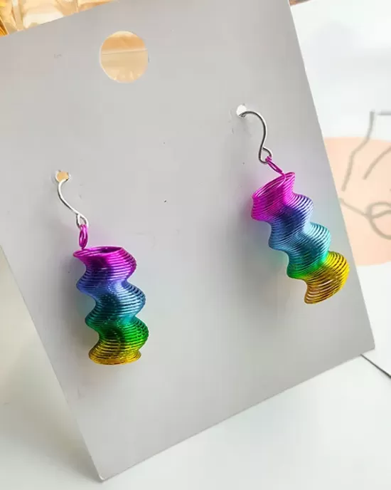 Spiral Colorful Gradient Stylish Earrings