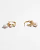 Gold Foil French Baroque Vintage Natural Pearl Earrings