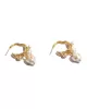 Gold Foil French Baroque Vintage Natural Pearl Earrings