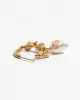 Gold Foil French Baroque Vintage Natural Pearl Earrings