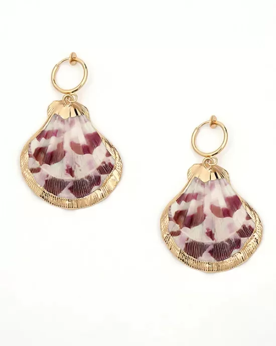 Creative Geometric Scallop Shell Pendant Earrings