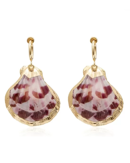 Creative Geometric Scallop Shell Pendant Earrings