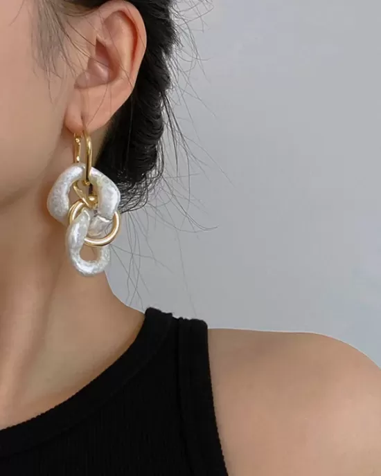 Stylish Statement Chains Geometric Earrings