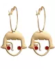 Fashion Creative Face Beaded Decorate Hollow Earrings