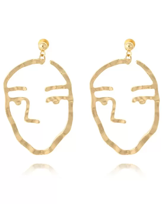 Fashion Creative Face Beaded Decorate Hollow Earrings