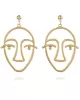 Fashion Creative Face Beaded Decorate Hollow Earrings