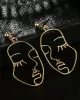 Fashion Creative Face Beaded Decorate Hollow Earrings