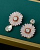 Original Vintage Asymmetric Floral Earrings Accessories