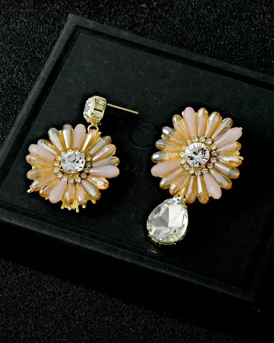 Original Vintage Asymmetric Floral Earrings Accessories