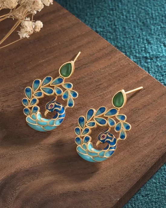 Vintage Peacock Shape Earrings Accessories