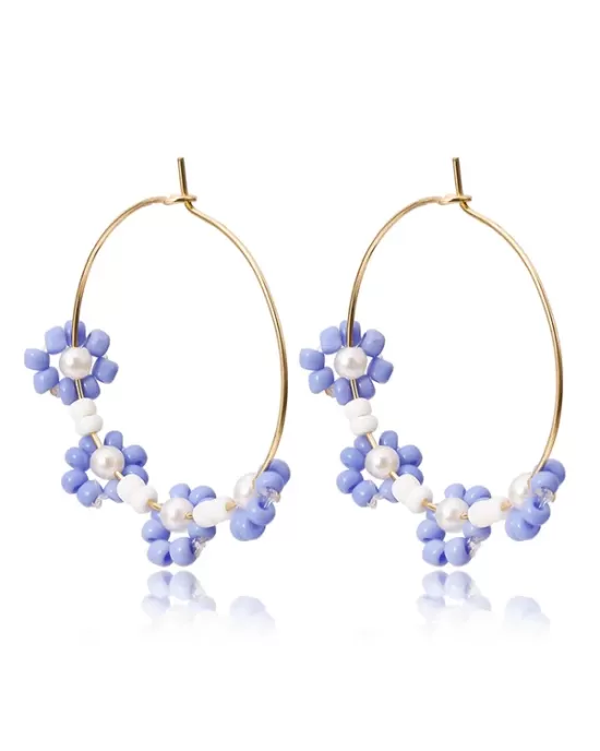 Retro Ethnic Style Beads Decorate Flower Earrings